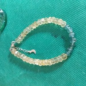 Emerald authentic/ citrine and sterling bracelet